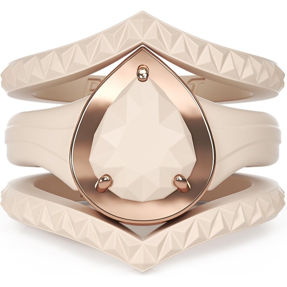 Women's Silicone Ring Engagement Promise Ring for Her Patented Design Rosy Brown